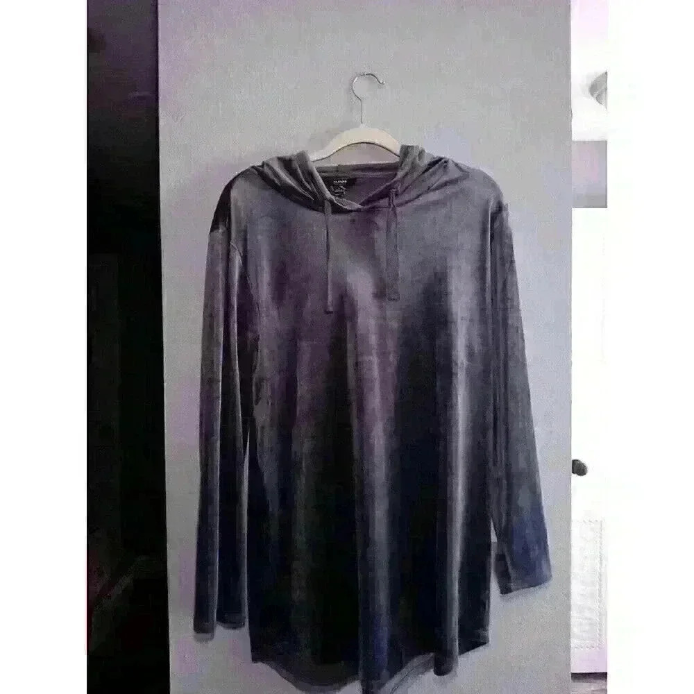 Alfani Intimates Pullover Gray Hoodied Sweatshirt, Medium‎